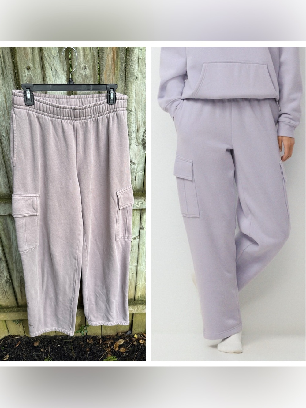 Aritzia Tna Cozy Fleece Mega Cargo Sweatpant GD Mauve Desert 80214 M